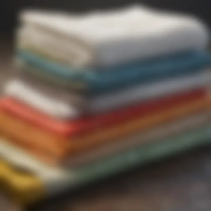 Close-up of various fabrics used for making reusable wipes